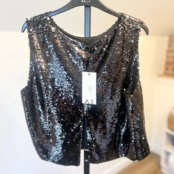 Angel Eye London BNWT Sequin Top With Backsplit Stretchy - Picture 2 of 2